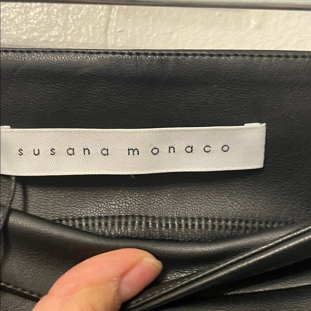 susana monaco Faux Leather Mini Pencil Skirt - Picture 5 of 7